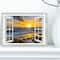 Designart - Open Window to Bright Yellow Sunset - Modern Seascape Canvas Artwork